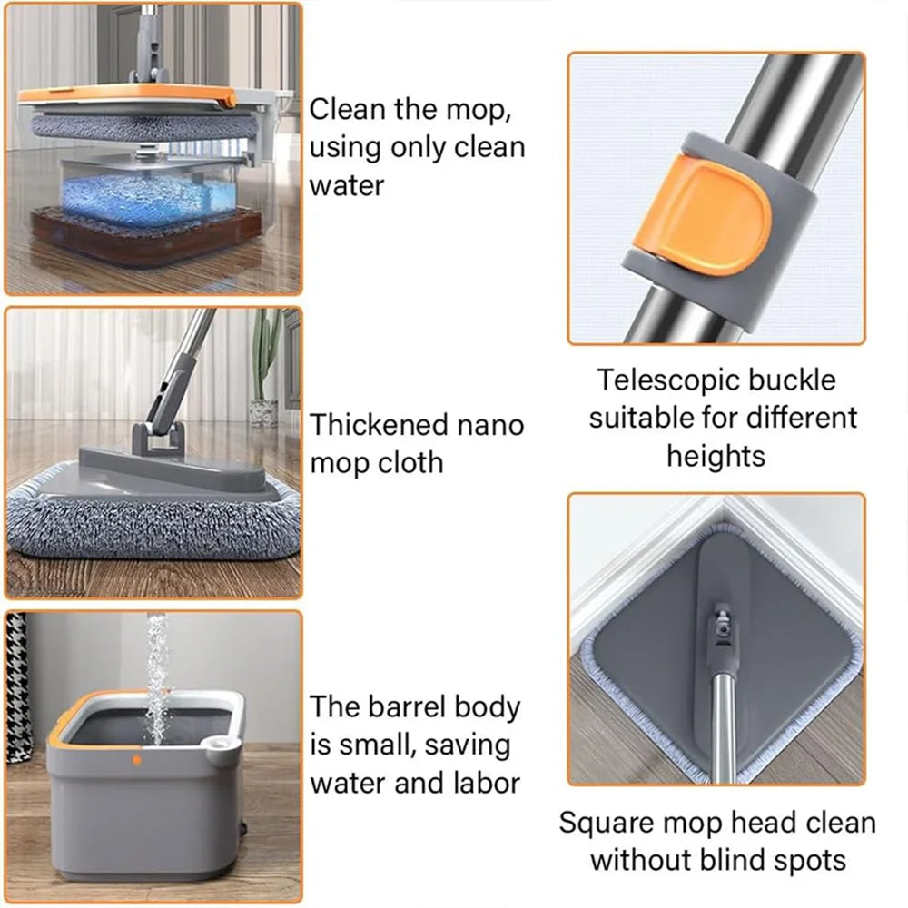 Microfiber Self-Wringing Spin Mop 