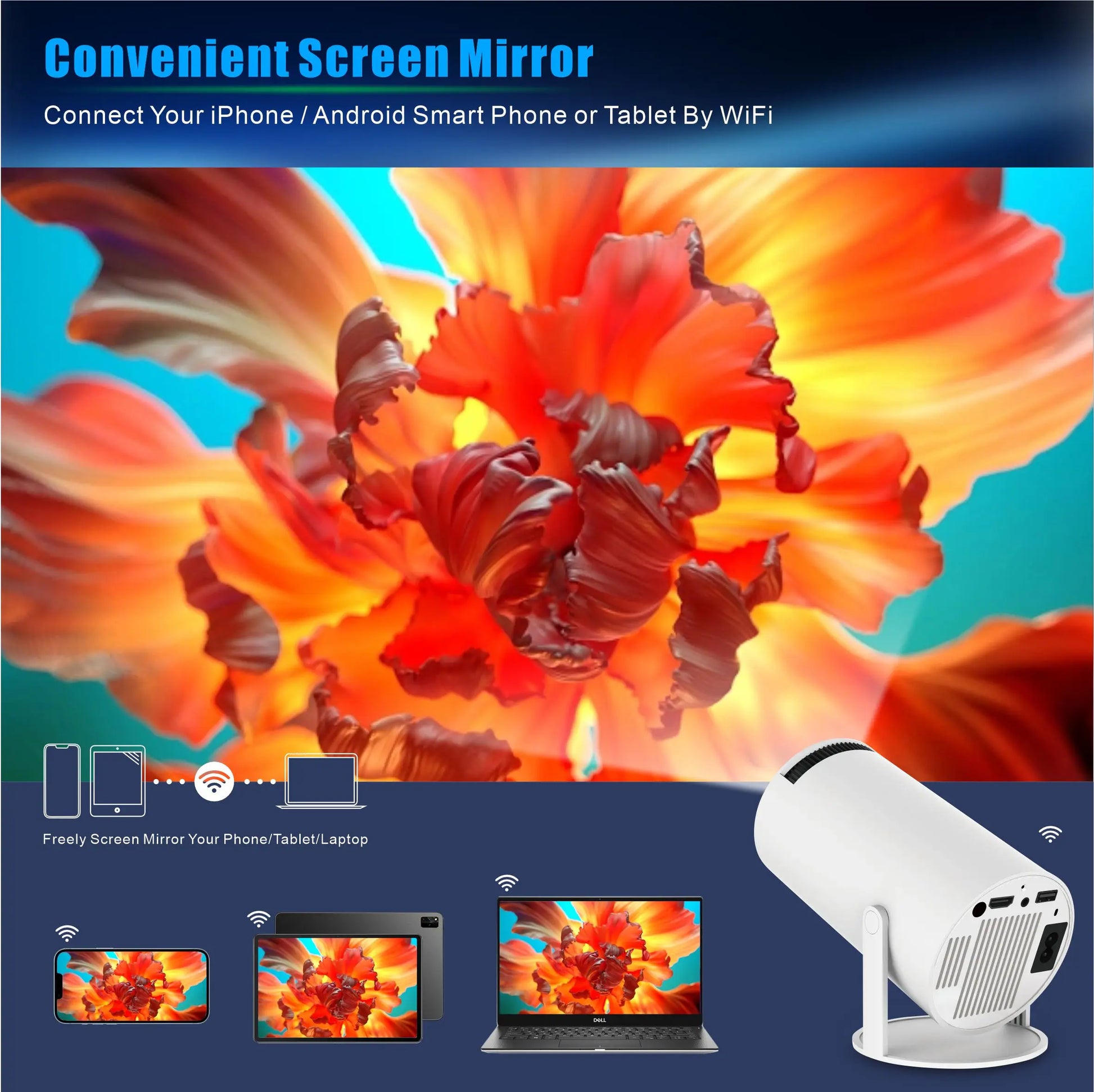4K Projector for Home Cinema and Outdoor Use