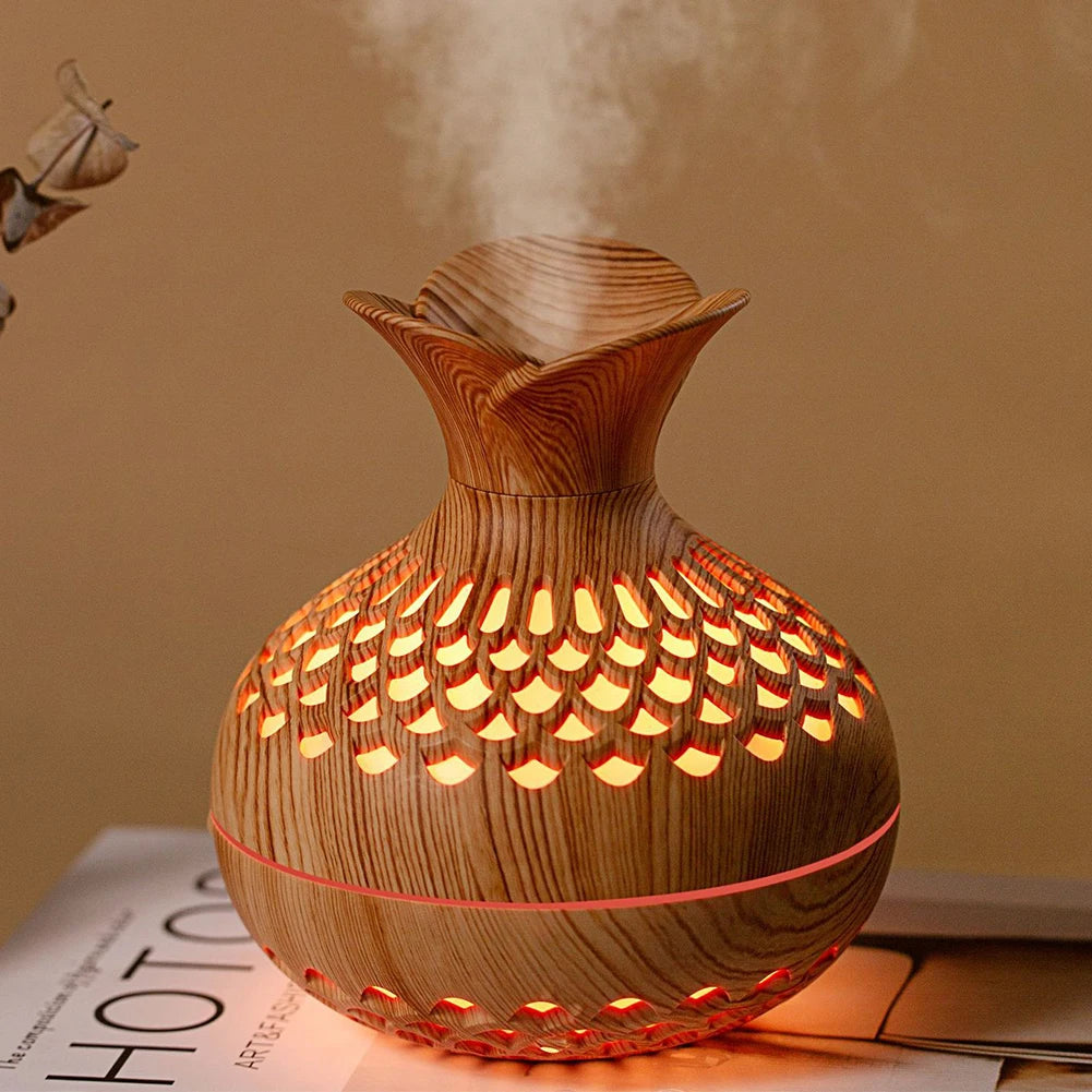 Wood Grain Aromatherapy Humidifier | Diffuser 