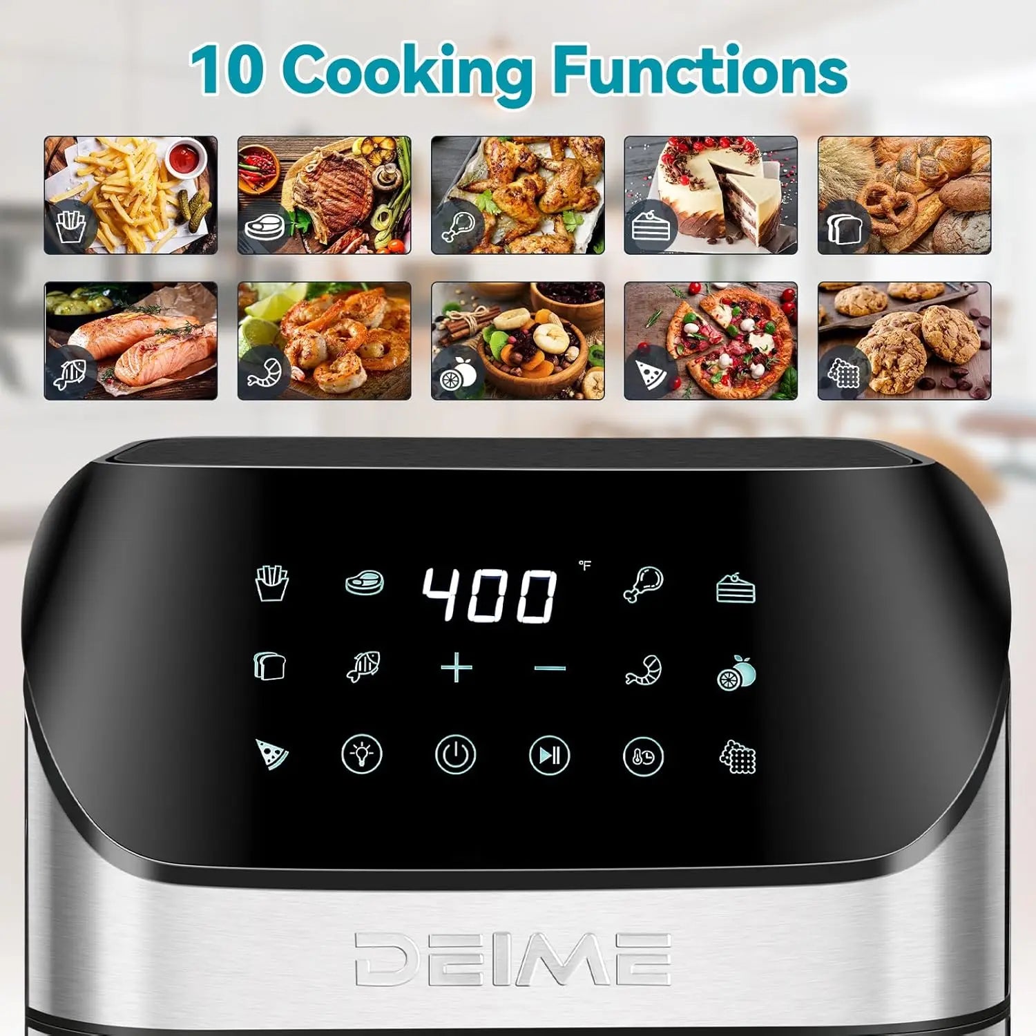 6.2 QT 1500W Power Air Fryer with 