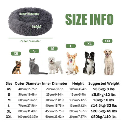 Round Plush Pet Bed 