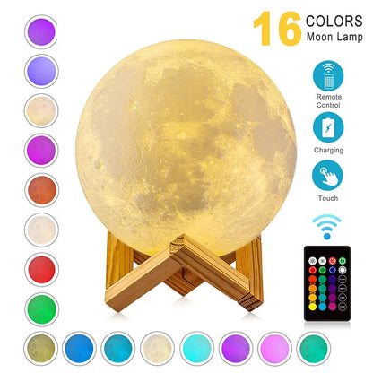 LED Moon Lamp with Changing Colors