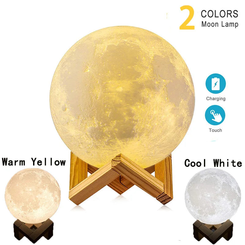 LED Moon Lamp with Changing Colors