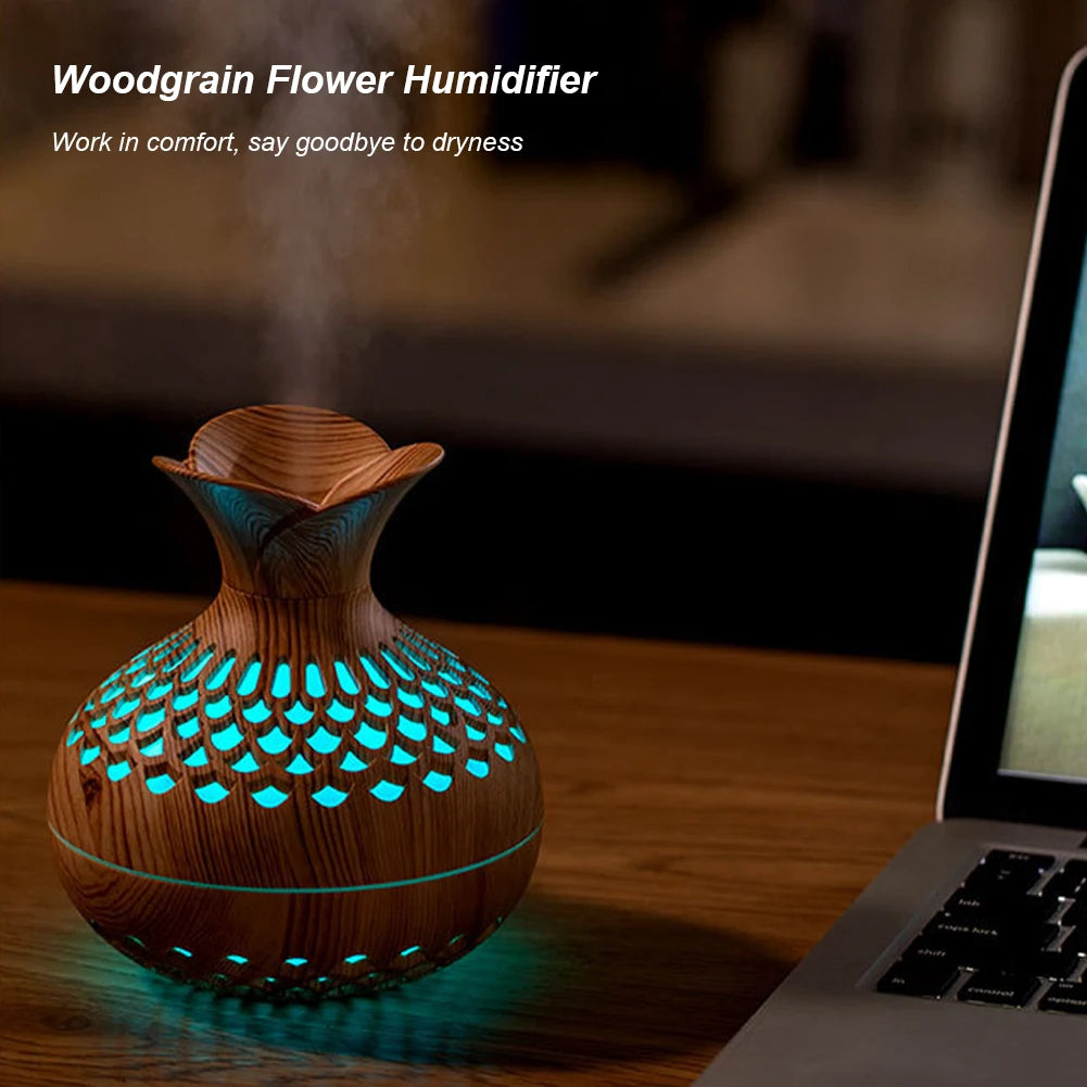 Wood Grain Aromatherapy Humidifier | Diffuser 