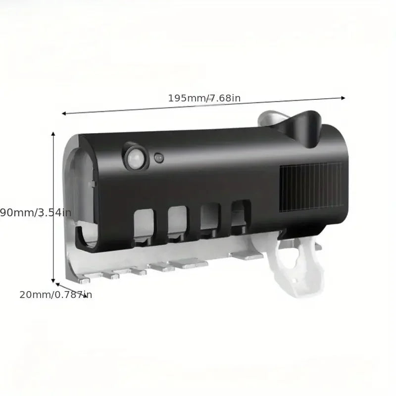 Sterilizing Toothbrush Holder With Toothpaste Dispenser 