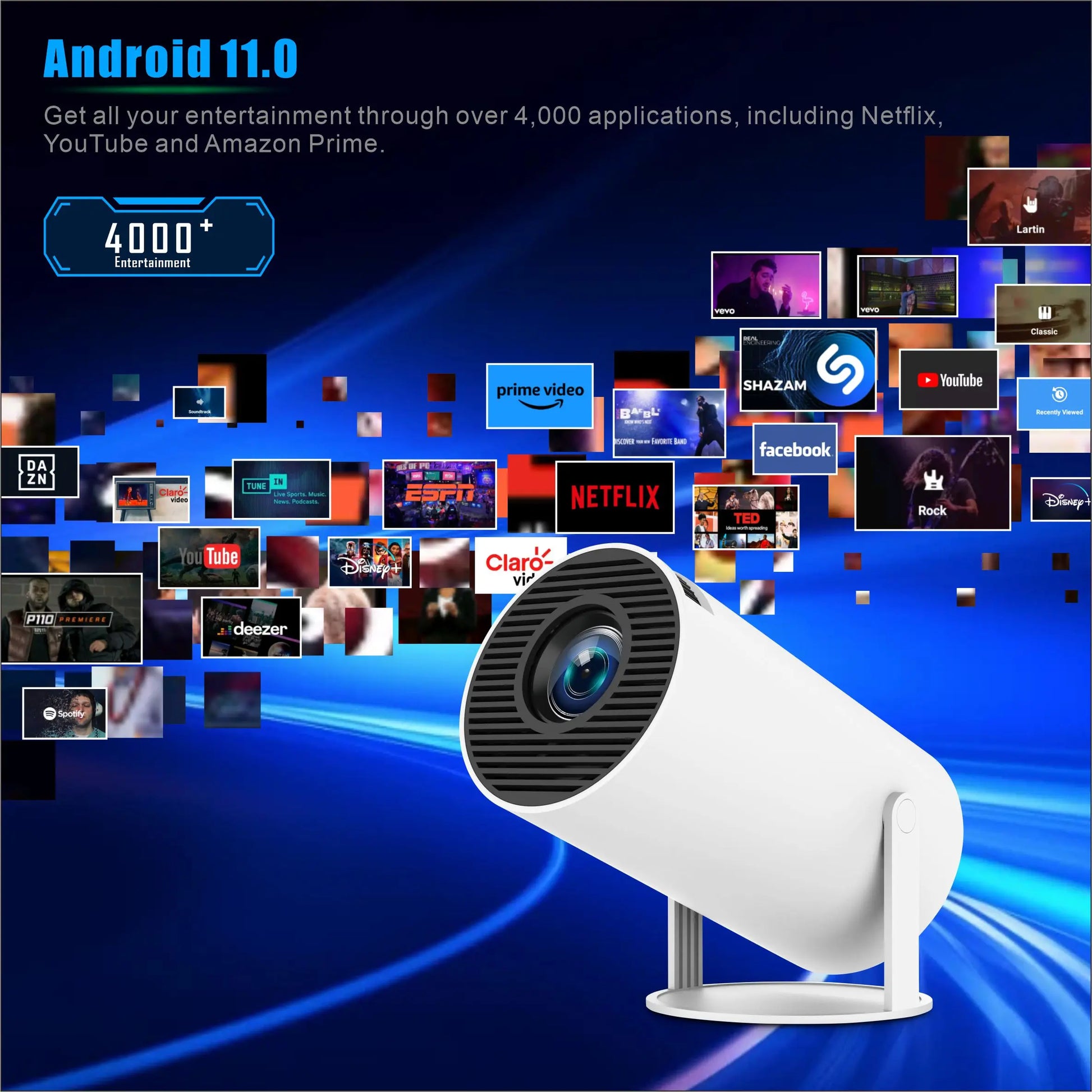 4K Projector for Home Cinema and Outdoor Use