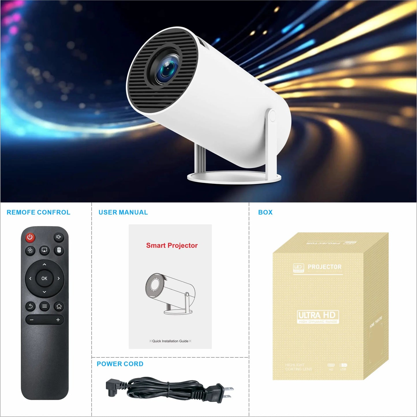 4K Projector for Home Cinema and Outdoor Use