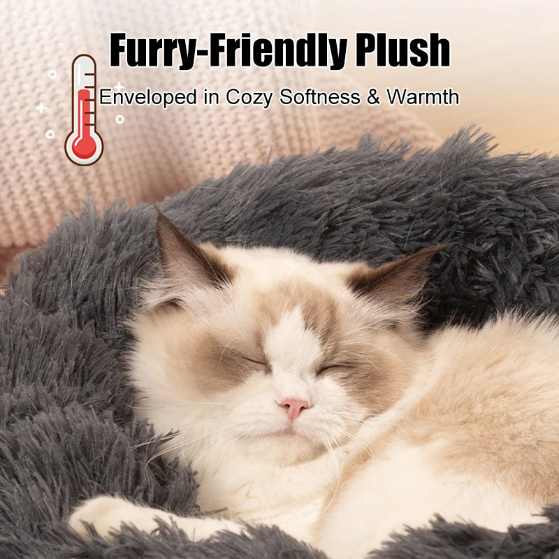 Round Plush Pet Bed 
