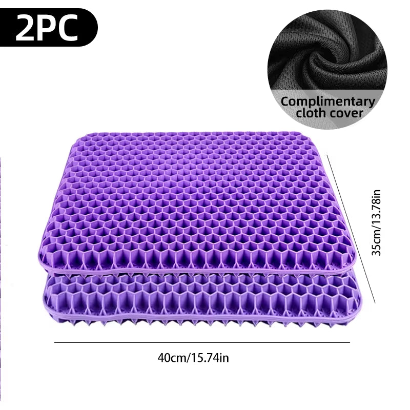Gel Seat Cushion Summer Breathable Honeycomb Design for Pressure Relief Back Tailbone Pain - Home Office Wheelchair Chair Cars