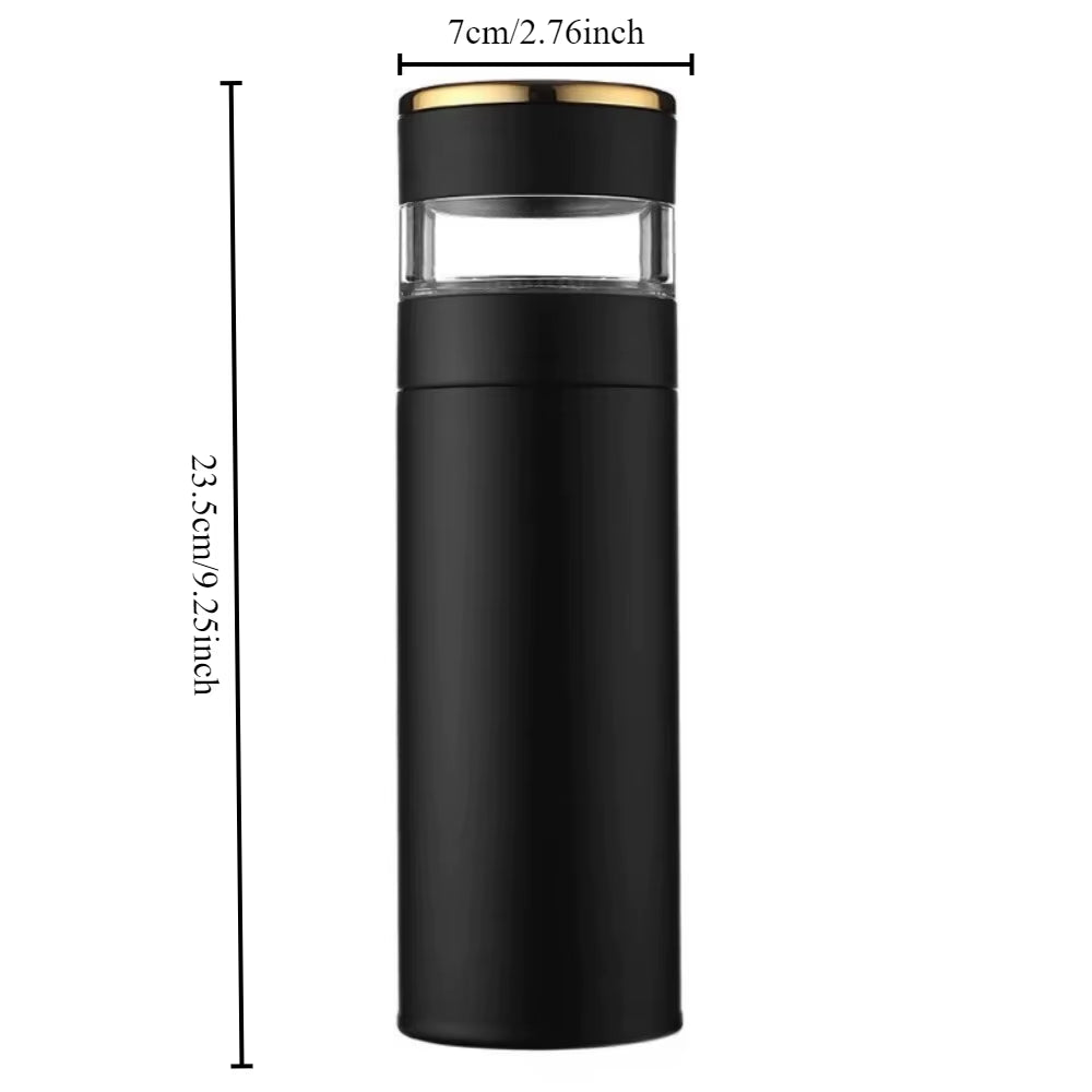 316 Stainless Steel Teapot with Intelligent Temperature Measurement and LED Display, Insulated Travel Tea Cup with Stainless Steel Filter