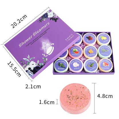 Shower Steamers Aromatherapy - Birthday Gifts for Women, 12 Pack Shower Bombs with Essential Oils. Gifts for Her, Self Care Spa