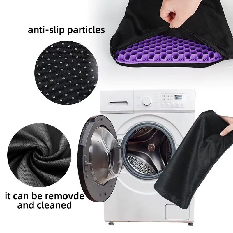 Gel Seat Cushion Summer Breathable Honeycomb Design for Pressure Relief Back Tailbone Pain - Home Office Wheelchair Chair Cars